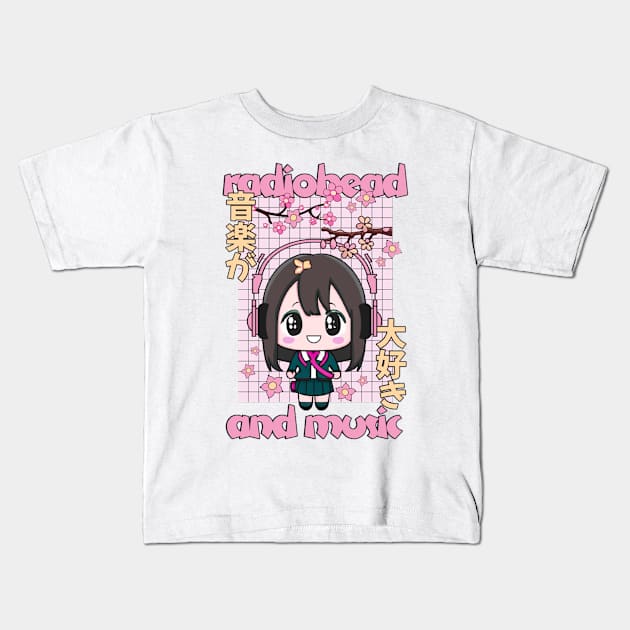 radio anime and music Kids T-Shirt by Kami Sayang Sama Jamsah